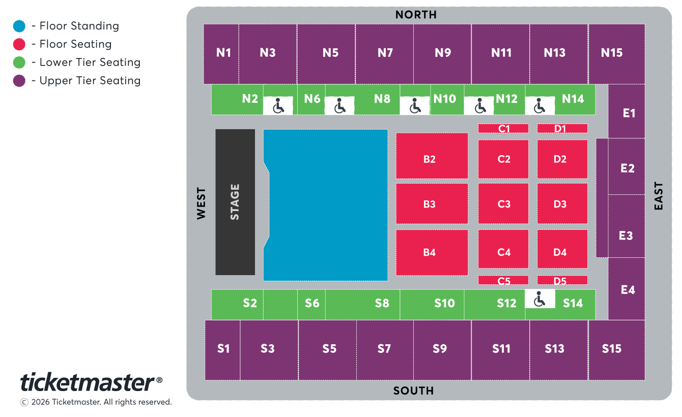 UB40 Seating Plan at OVO Arena Wembley
