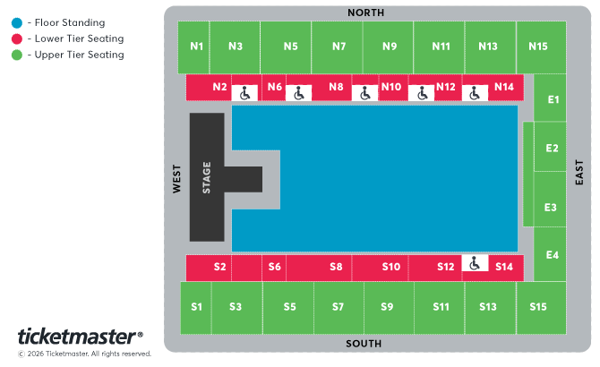Macklemore & Friends: Free Palestine Tour Seating Plan at OVO Arena Wembley