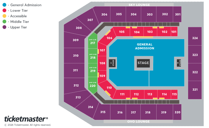N-Dubz - The Legacy Tour - In the Round Seating Plan at Co-op Live