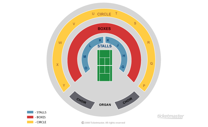 Champions Tennis 2019 Seating Plan at Royal Albert Hall