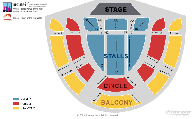 The Chicago Blues Brothers Seating Plan at Sheffield City Hall and Memorial Hall