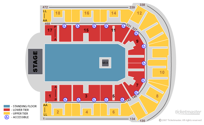 5 Seconds of Summer Seating Plan at Liverpool Echo Arena