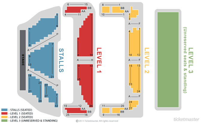 The Horne Section's Big End of Year Bash Seating Plan at Shepherds Bush Empire