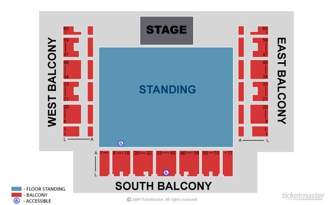 Busted Seating Plan at The Brighton Centre