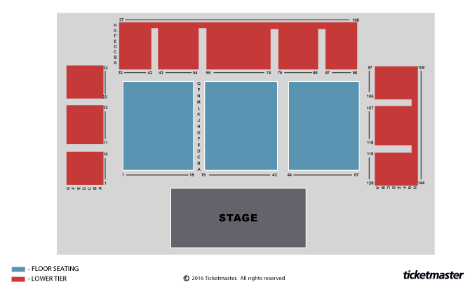 Whitney - Queen of the Night Seating Plan at Derby Arena