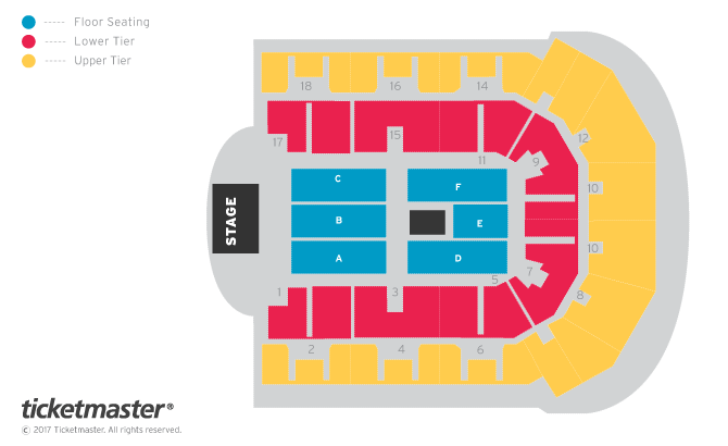 Westlife Seating Plan at M&S Bank Arena