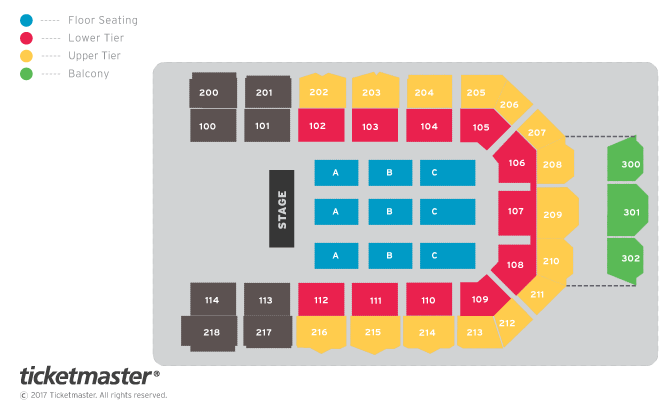 Blue Seating Plan at Utilita Arena Newcastle
