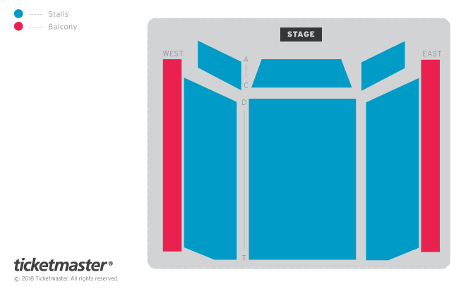 Venue seating chart for Georgie Carroll for reference only