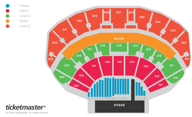 2019 Unibet Premier League Darts Seating Plan at First Direct Arena