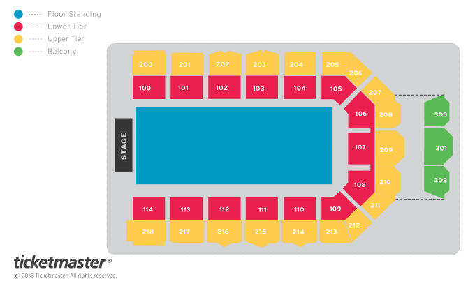 The Script Seating Plan at Utilita Arena Newcastle