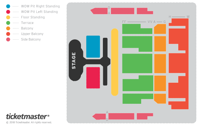 The Vamps: Four Corners Tour Seating Plan at Bournemouth International Centre