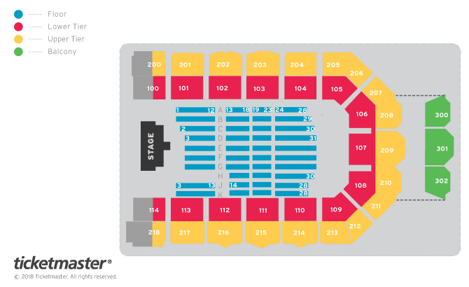 2024 PREMIER LEAGUE DARTS Seating Plan at Utilita Arena Newcastle