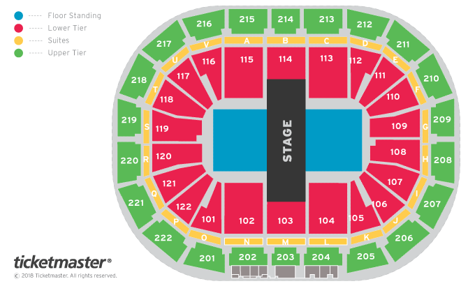 Mumford & Sons Seating Plan at Manchester Arena