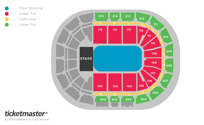 Bugzy Malone Seating Plan at Manchester Arena