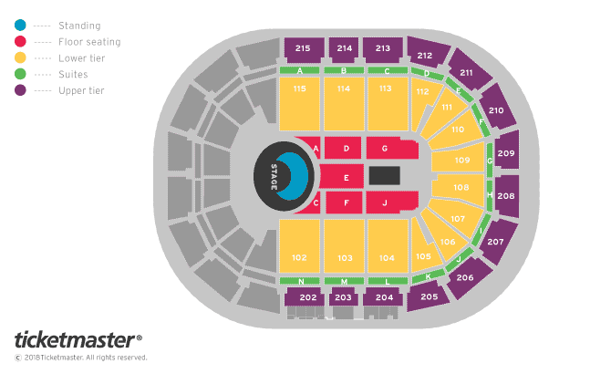 Olly Murs Seating Plan at Manchester Arena
