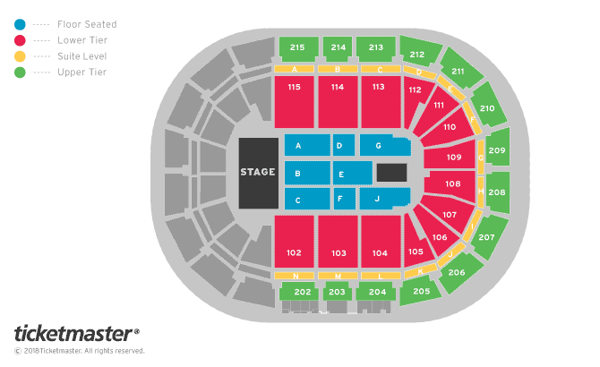 Rick Astley Seating Plan at Manchester Arena