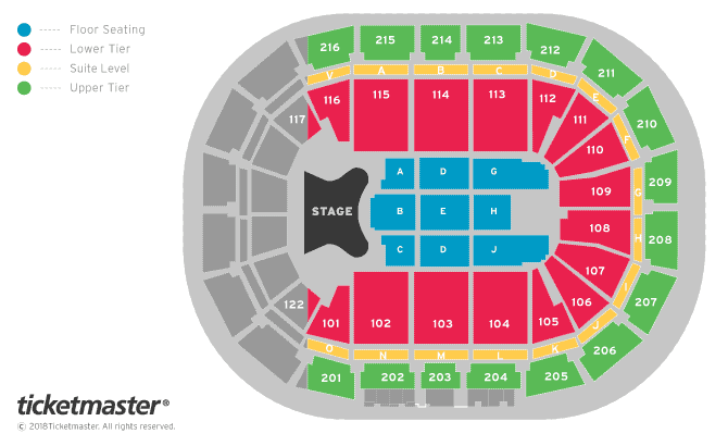 Elton John - Prime View Seating Plan at Manchester Arena