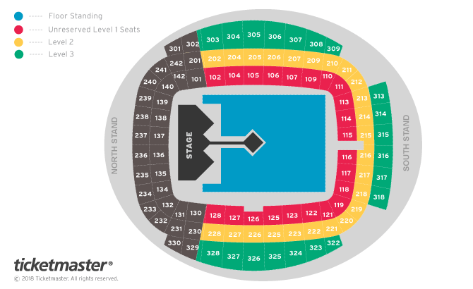 Muse - Enhanced Experience Packages Seating Plan at Etihad Stadium Manchester