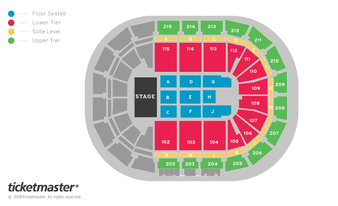 Cher - Here We Go Again Tour Seating Plan at Manchester Arena