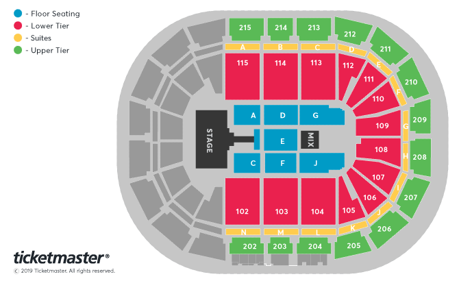 Carrie Underwood Seating Plan at Manchester Arena