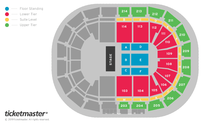 Alice Cooper Seating Plan at Manchester Arena