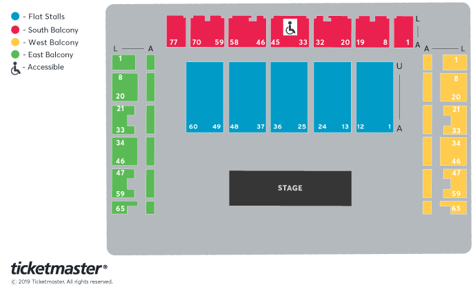 One Voice Festival of Singing Seating Plan at The Brighton Centre