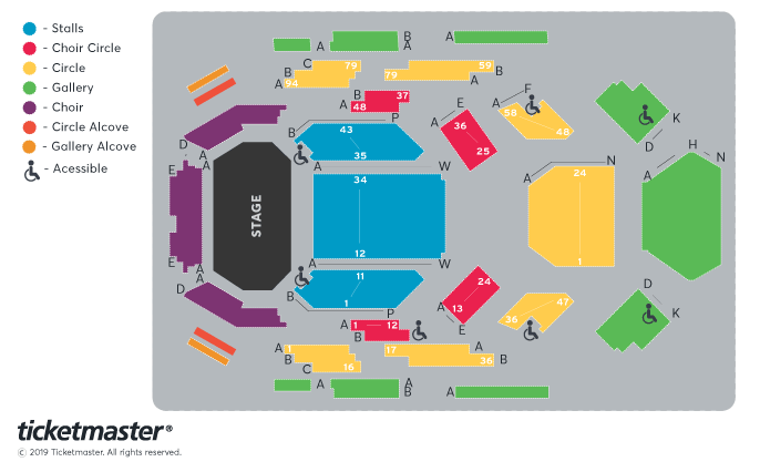 Texas - 30th Anniversary of Southside Seating Plan at Bridgewater Hall