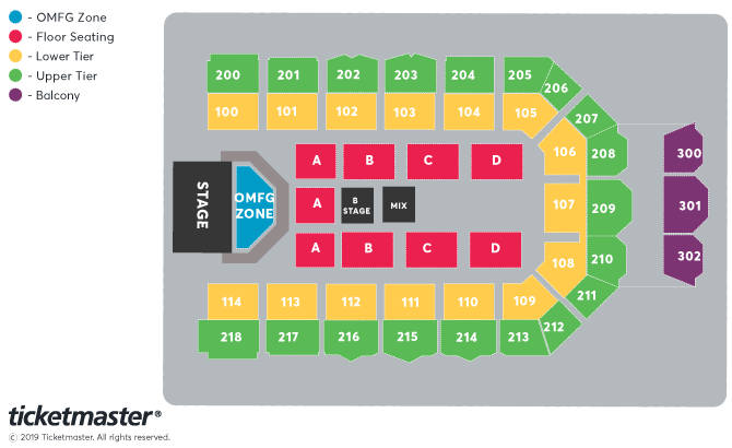 McFly Seating Plan - Metro Radio Arena