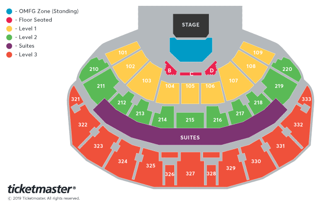 McFly Seating Plan at First Direct Arena