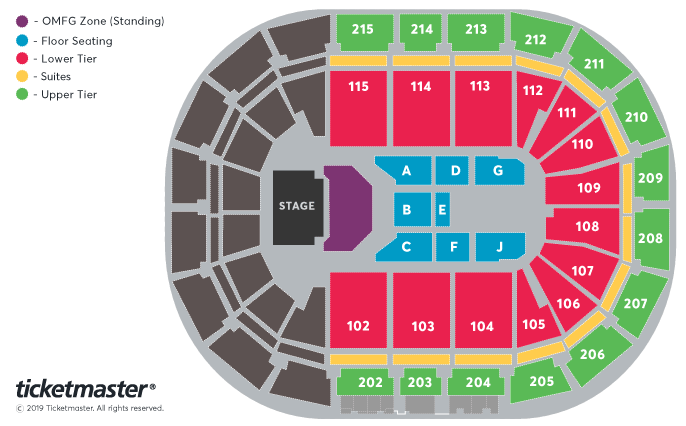 McFly Seating Plan at Manchester Arena