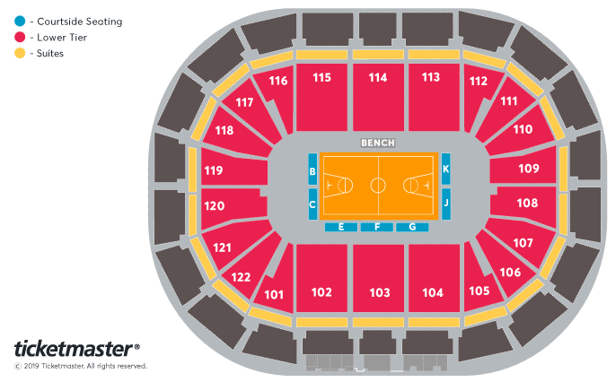 The Original Harlem Globetrotters Seating Plan at Manchester Arena