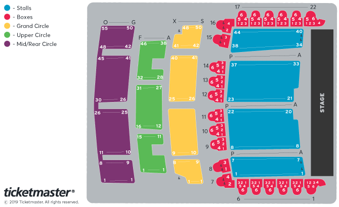 Here Come The Boys Seating Plan at Liverpool Philharmonic Hall