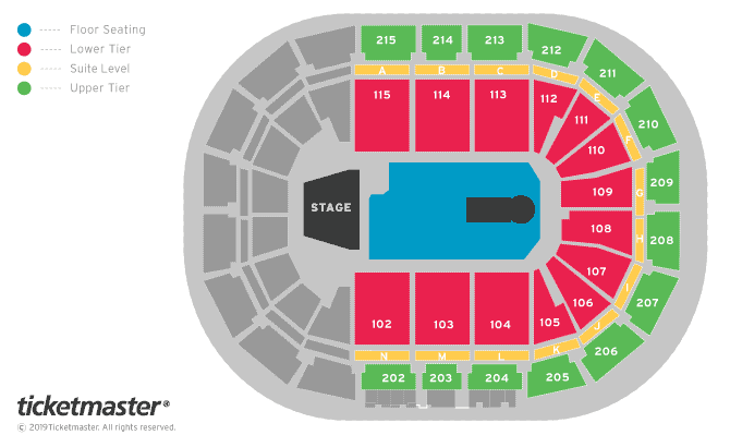 Camila Cabello: the Romance Tour Seating Plan at Manchester Arena
