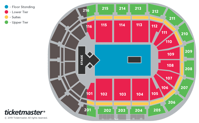 Dua Lipa: Future Nostalgia Tour Seating Plan at Manchester Arena