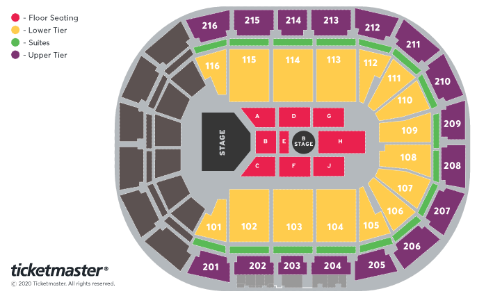 Gary Barlow Seating Plan at Manchester Arena