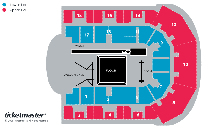 WGC2022:  Women's Individual All-Around Final - Session F3 Seating Plan at M&S Bank Arena