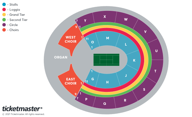 Champions Tennis 2021 Seating Plan at Royal Albert Hall