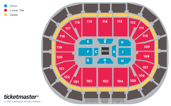 World Championship Boxing Seating Plan at Manchester Arena
