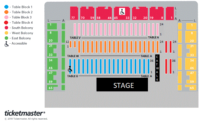 BetMGM Premier League Darts Seating Plan at The Brighton Centre