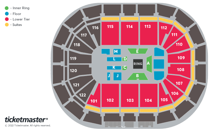 Benn V Van Heerden Seating Plan at Manchester Arena