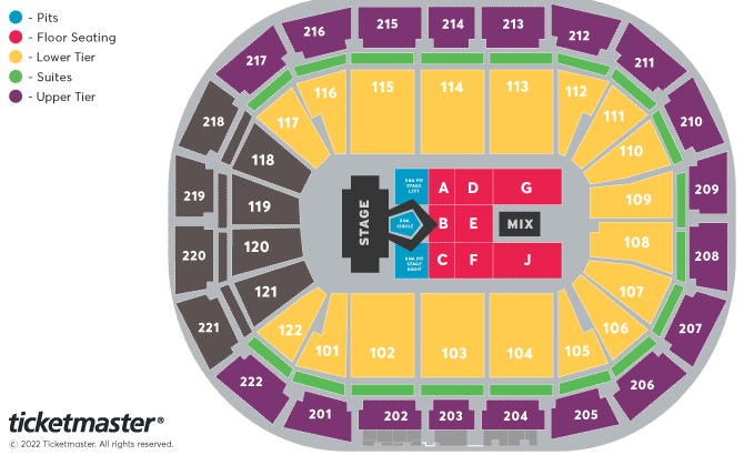 Backstreet Boys Seating Plan at Manchester Arena