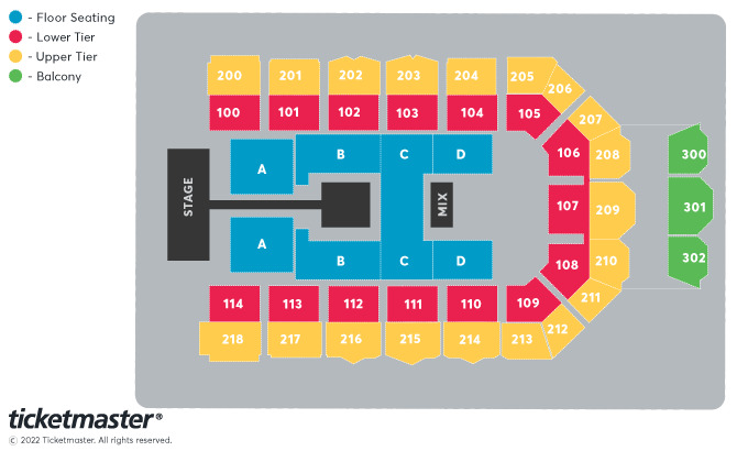 Michael Bublé Seating Plan at Utilita Arena Newcastle