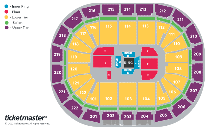 Chris Eubank JR V Liam Smith Seating Plan at Manchester Arena