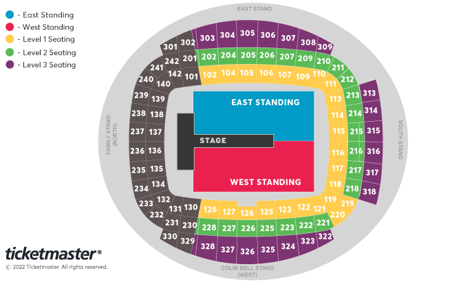 The Weeknd: After Hours til Dawn Tour Seating Plan at Etihad Stadium Manchester