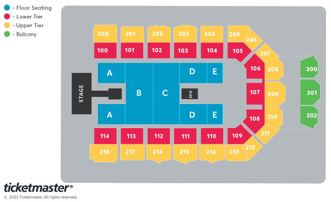 JLS Seating Plan at Utilita Arena Newcastle