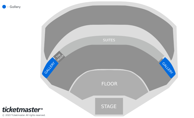 James - Premium Package - The Gallery Seating Plan at First Direct Arena
