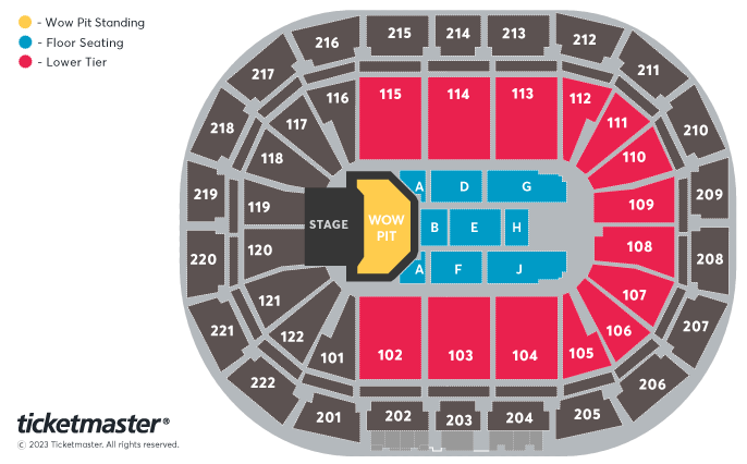 Busted Seating Plan at Manchester Arena