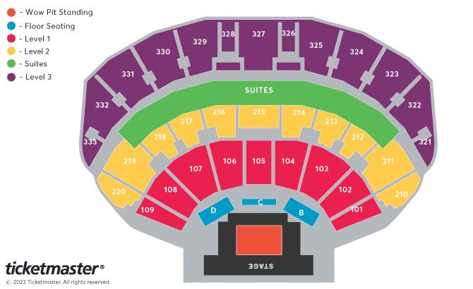 Busted Seating Plan at First Direct Arena