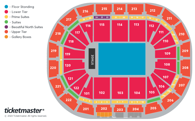 Muse - Premium Package - Gallery Boxes Seating Plan at Manchester Arena