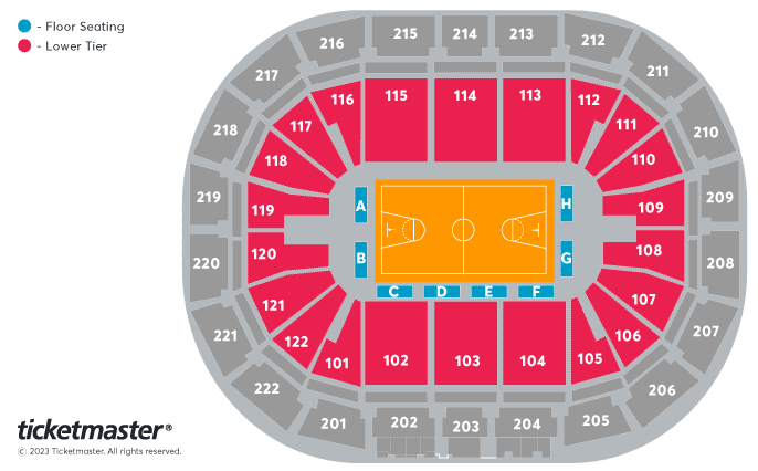 England vs South Africa Seating Plan at Manchester Arena